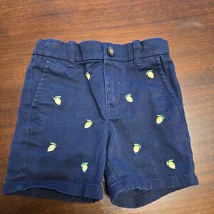 Janie and Jack Navy Shorts with Yellow Lemon Embroidery